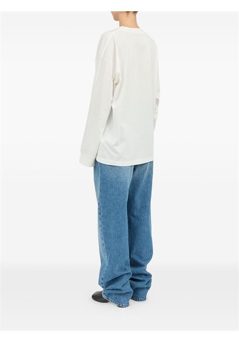 White logo-print long-sleeve T-shirt Mm6 maison margiela - men MM6 MAISON MARGIELA | SH0GC0034S24312101